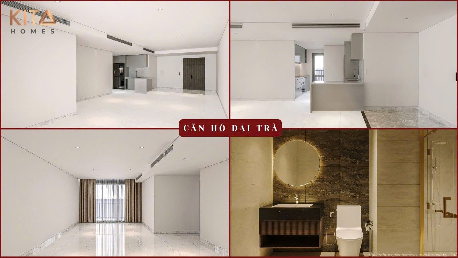 Mẫu thiết kế căn hộ tiêu chuẩn đại trà tối ưu công năng tại Ansana by Kita