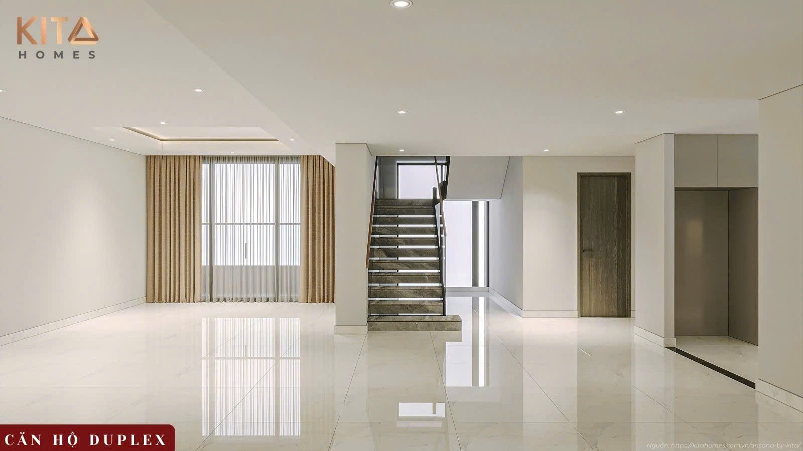 Thiết kế căn hộ Duplex thông tầng phóng khoáng đẳng cấp tại Ansana by Kita