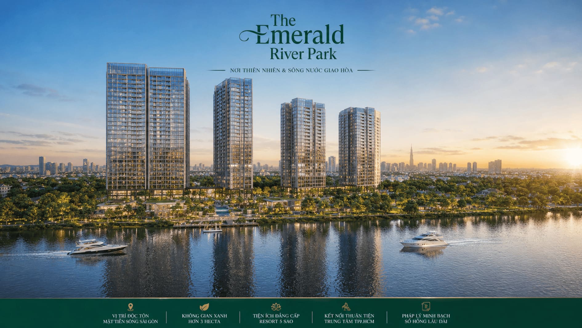 Không gian sống xanh và tiện ích chuẩn thượng lưu tại The Emerald River Park ven sông Sài Gòn