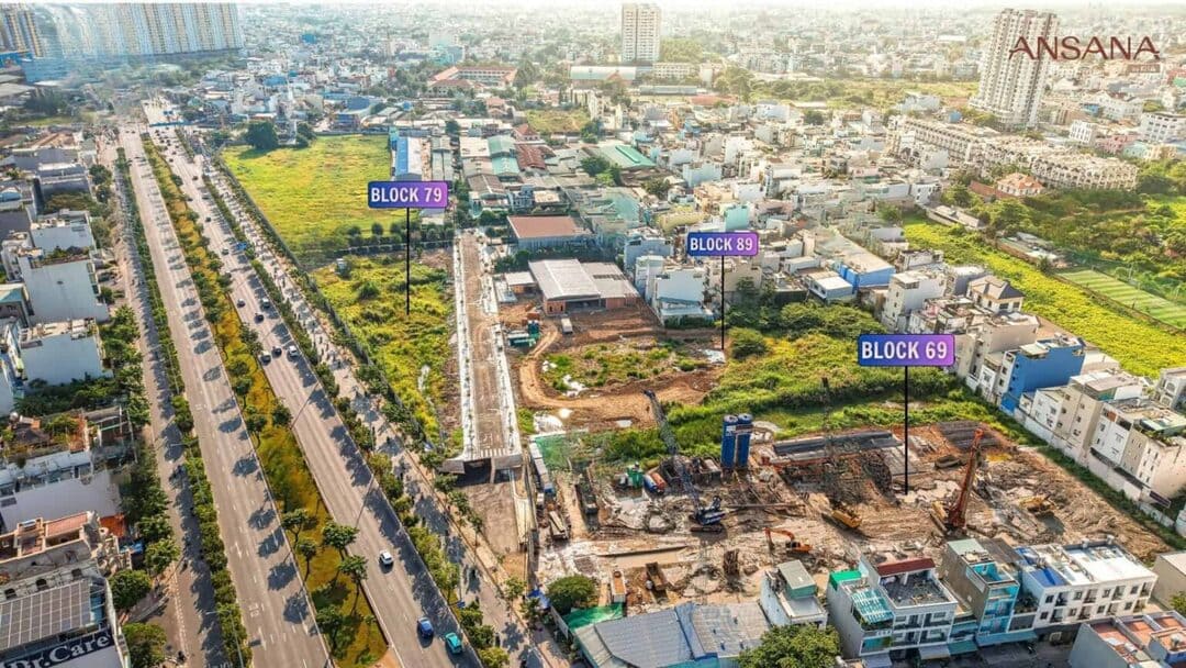 Không khí thi công rộn ràng và khẩn trương tại công trường dự án căn hộ Ansana By Kita tháng 06 năm 2026