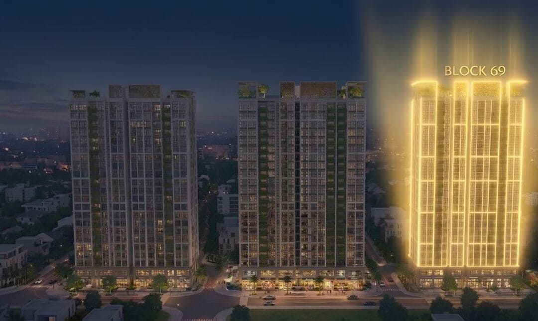 Phối cảnh tổng thể tòa tháp Block 69 dự án căn hộ cao cấp Ansana By Kita