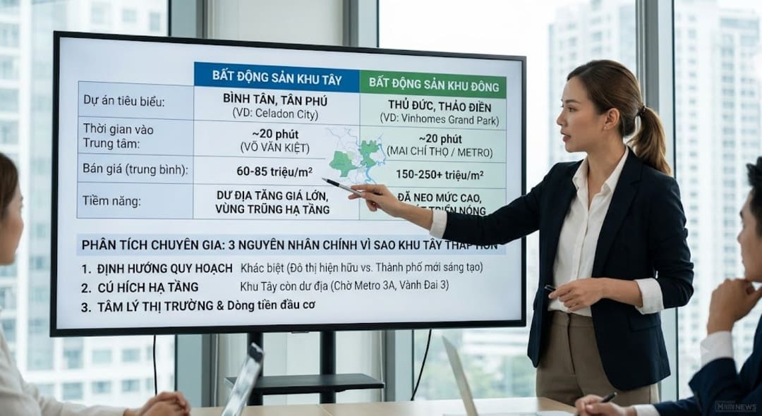 So sánh mặt bằng giá căn hộ khu Tây và khu Đông TP.HCM