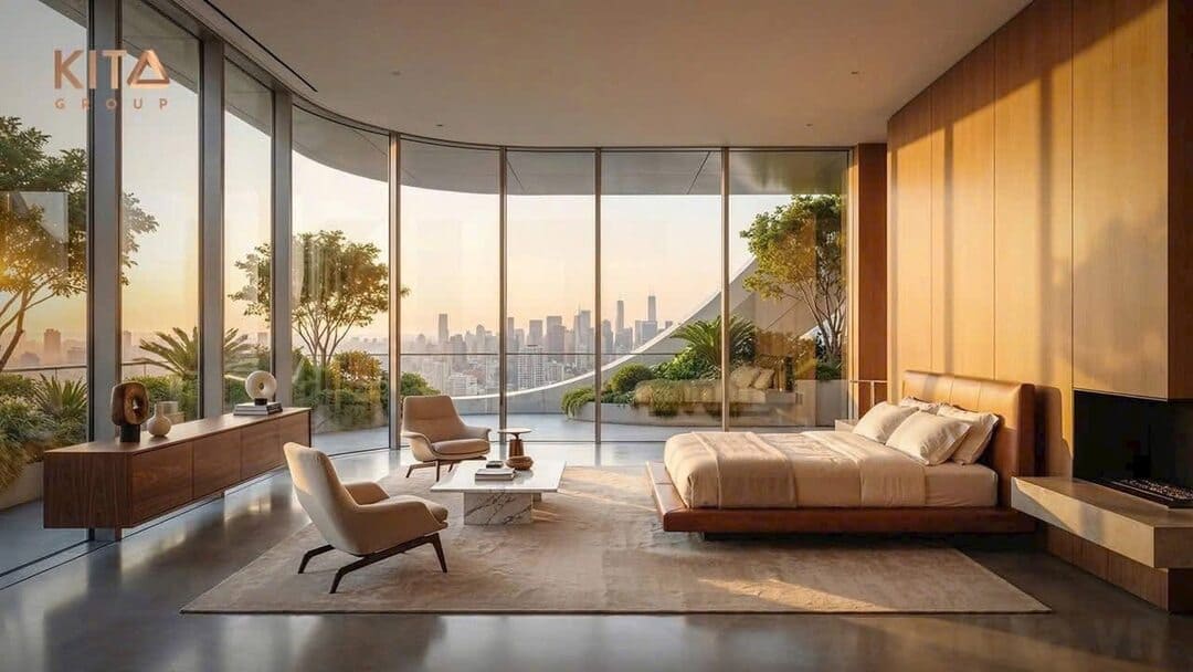 Không gian thiết kế sang trọng bên trong căn hộ Penthouse Ansana By Kita