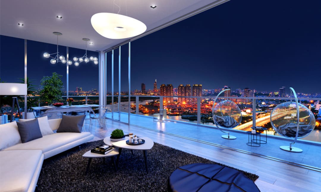 Sân vườn Sky Garden riêng biệt tầm nhìn Panorama tại Penthouse Ansana By Kita