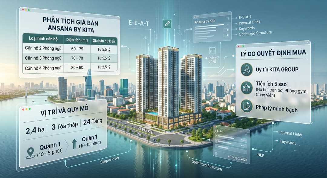 Thông tin giá bán căn hộ Ansana By Kita thu hút sự chú ý tại thị trường khu Tây