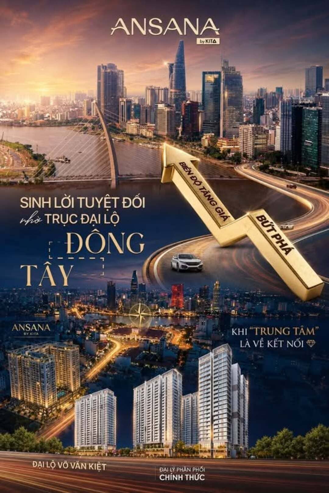 Trục đại lộ Đông Tây kết nối dự án Ansana By Kita thuận tiện giao thông
