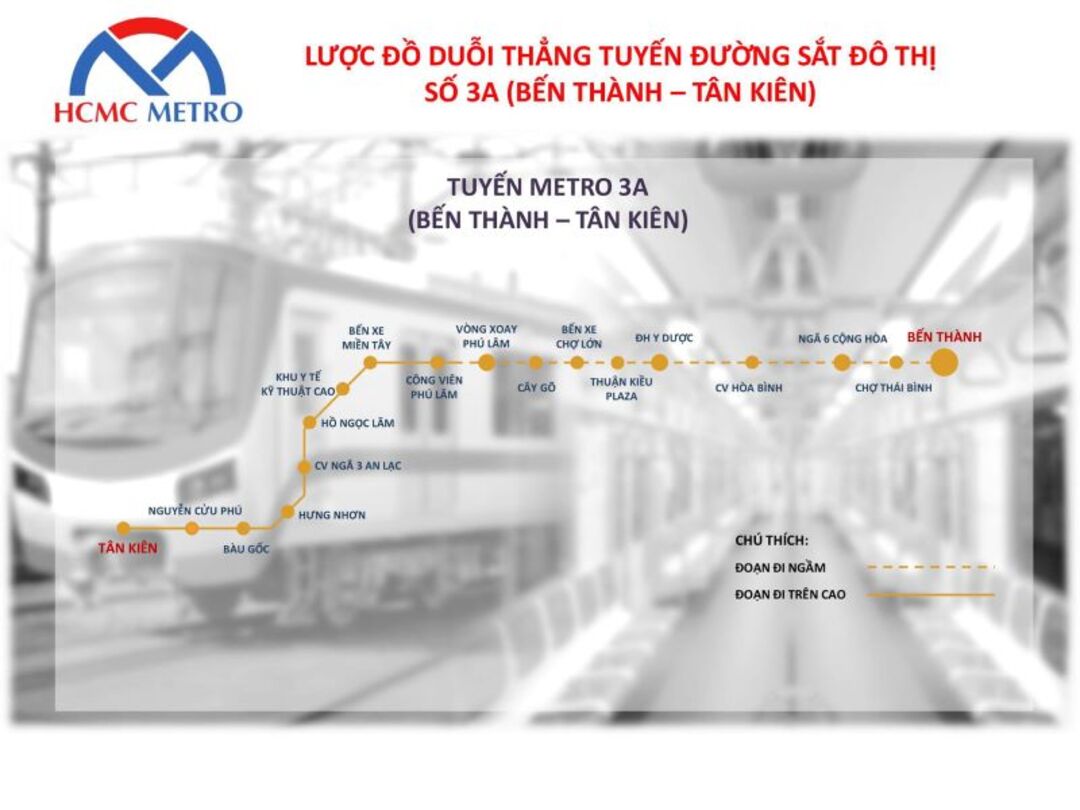 Quy hoạch tuyến Metro số 3A Bến Thành Tân Kiên